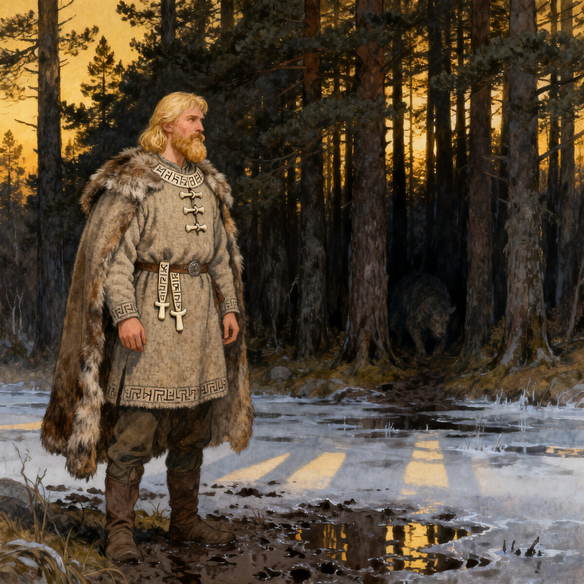 Thule Man In Furs Forest Twilight