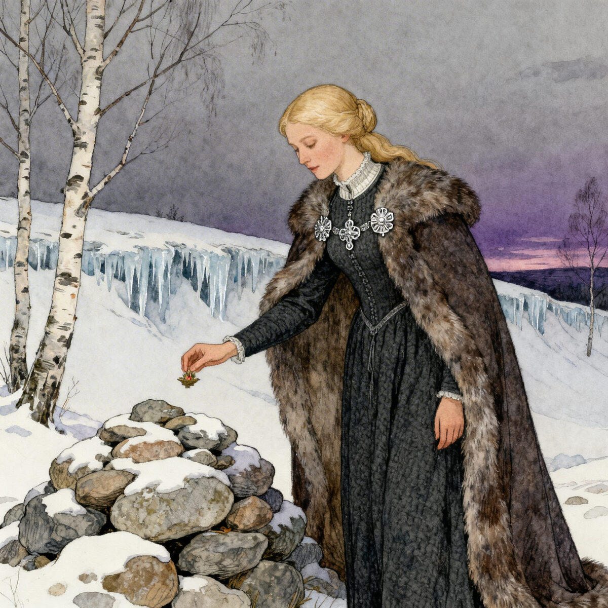 Thule Woman Burial Mound Offering